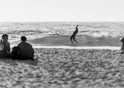 Sven Behrens passing by his Longboard Festival, Buhne 16, Kampen, 2016